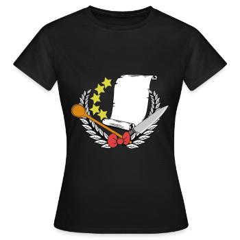 Chef étoilé Chef étoilé Carte du restaurant - T-shirt Femme - noir - Devant - AI Model Female 172 dark (172cm)