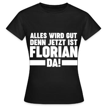 Florian - Frauen T-Shirt - Schwarz - Vorne - AI Model Female 172 dark (172cm)