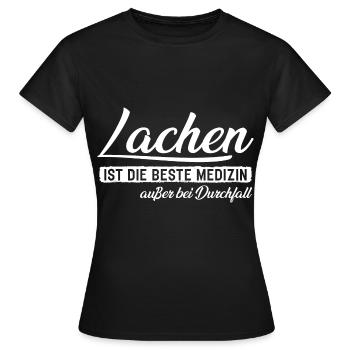 Le rire est le meilleur remède, sauf pour la diarrhée - T-shirt Femme - noir - Devant - AI Model Female 172 dark (172cm)