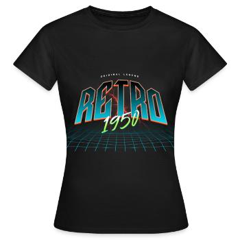 1950 Year of birth Year of birth - Women's T-Shirt - black - Front - AI Model Female 172 dark (172cm)