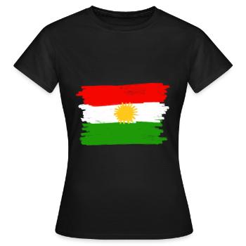 Kurdistan Flagge - Frauen T-Shirt - Schwarz - Vorne - AI Model Female 172 dark (172cm)