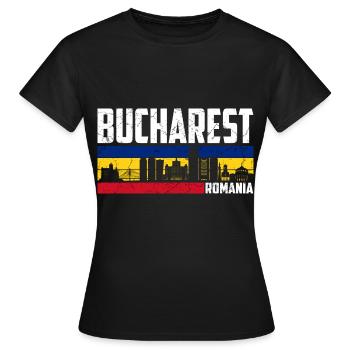 Bukarest Rumänien - Frauen T-Shirt - Schwarz - Vorne - AI Model Female 172 dark (172cm)