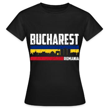 Bukarest Rumänien Stadt Rumänisch Bucharest - Frauen T-Shirt - Schwarz - Vorne - AI Model Female 172 dark (172cm)