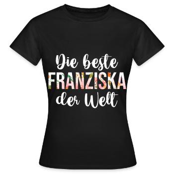 Franziska - Frauen T-Shirt - Schwarz - Vorne - AI Model Female 172 dark (172cm)