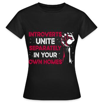 Introvertiert Schüchtern Antisozial - Frauen T-Shirt - Schwarz - Vorne - AI Model Female 172 dark (172cm)