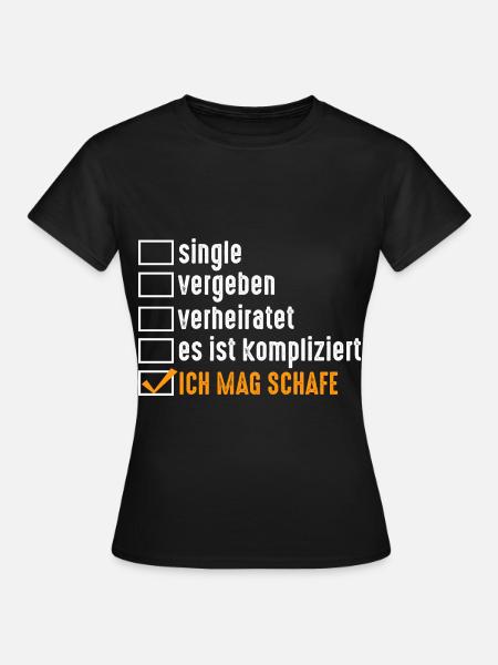 Landwirt Schäfer Bauernhof Beziehungsstatus Schafe - Frauen T-Shirt - Schwarz