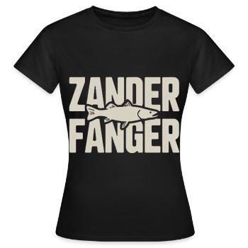 Angler Design Zander Pêche au sandre Pêche au sandre - T-shirt Femme - noir - Devant - AI Model Female 172 dark (172cm)
