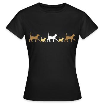 Big cat and small cat - T-shirt Femme - noir - Devant - AI Model Female 172 dark (172cm)