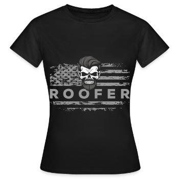 Apprenti couvreur maison construction chantier - T-shirt Femme - noir - Devant - AI Model Female 172 dark (172cm)