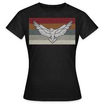 Eagle falcon bird animal vintage fly gift - Women's T-Shirt - black - Front - AI Model Female 172 dark (172cm)