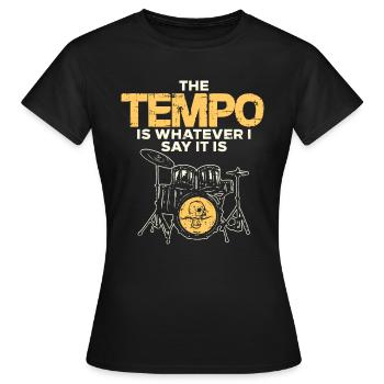 Batteur Batteur Tempo Drôle Musicien Cadeau - T-shirt Femme - noir - Devant - AI Model Female 172 dark (172cm)