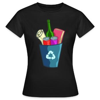 Recyclage Protection de l'environnement Cadeau Mondial Sauver l'environnement - T-shirt Femme - noir - Devant - AI Model Female 172 dark (172cm)