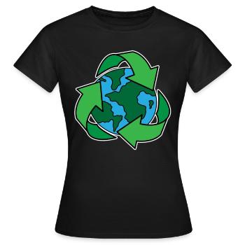 Recyclage Protection de l'environnement Cadeau Mondial Sauver l'environnement - T-shirt Femme - noir - Devant - AI Model Female 172 dark (172cm)