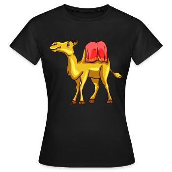 Kamel Kamele Tierliebe Liebhaber Geschenk - Frauen T-Shirt - Schwarz - Vorne - AI Model Female 172 dark (172cm)