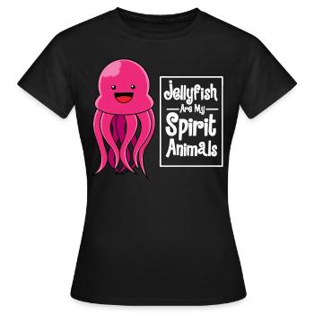 Méduse méduse doux méduse amoureux de la mer cadeau - T-shirt Femme - noir - Devant - AI Model Female 172 dark (172cm)