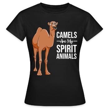 Kamel Kamele Tierliebe Liebhaber Geschenk - Frauen T-Shirt - Schwarz - Vorne - AI Model Female 172 dark (172cm)