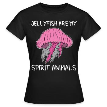 Méduse méduse doux méduse amoureux de la mer cadeau - T-shirt Femme - noir - Devant - AI Model Female 172 dark (172cm)