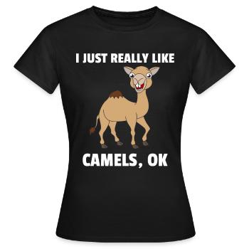 Kamel Kamele Tierliebe Liebhaber Geschenk - Frauen T-Shirt - Schwarz - Vorne - AI Model Female 172 dark (172cm)