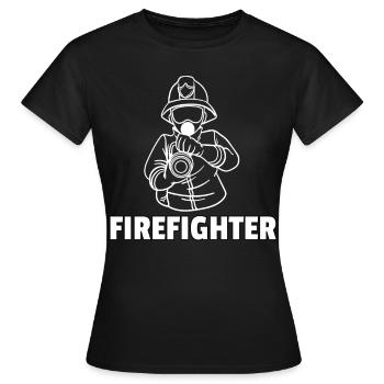 Firefighter Firefighter Dad Papa Fire Gift - Women's T-Shirt - black - Front - AI Model Female 172 dark (172cm)