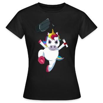 Ecolier de Licorne Scolaire 1ère classe dirigée - T-shirt Femme - noir - Devant - AI Model Female 172 dark (172cm)
