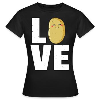 Potatoes Potato Potatoes Potatoes Erpfi Fries - Women's T-Shirt - black - Front - AI Model Female 172 dark (172cm)