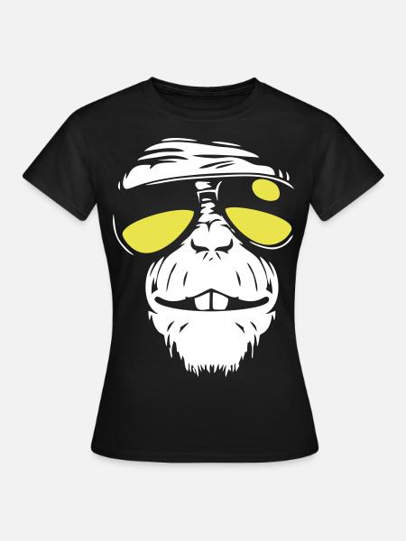 Cool Monkey - Coole Affe - Frauen T-Shirt - Schwarz