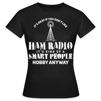 Radio amateur Ham Radio Radio Service Radio Amateur - T-shirt Femme - noir - Devant - AI Model Female 172 dark (172cm)