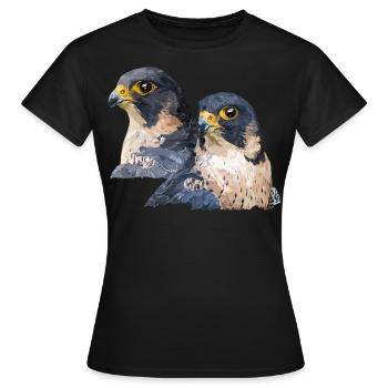 Le faucon pèlerin - T-shirt Femme - noir - Devant - AI Model Female 172 dark (172cm)