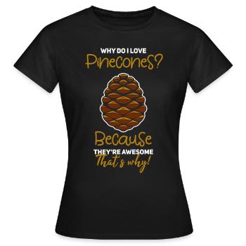 Pommes de pin Pommes de pin Pommes de pin Pommes de pin cônes - T-shirt Femme - noir - Devant - AI Model Female 172 dark (172cm)