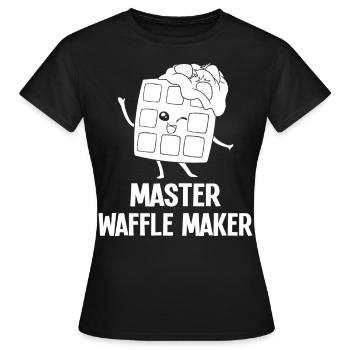 Waffle waffle iron waffle pancake funny - Women's T-Shirt - black - Front - AI Model Female 172 dark (172cm)