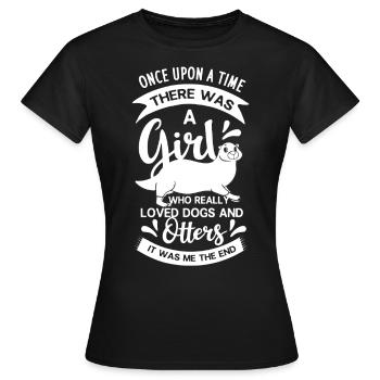 Otter Seeotter Wassermarder Riesenotter Marder - Frauen T-Shirt - Schwarz - Vorne - AI Model Female 172 dark (172cm)