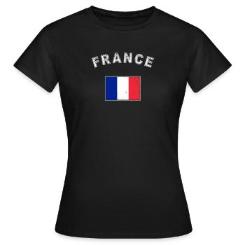 France drapeau français Drapeau - T-shirt Femme - noir - Devant - AI Model Female 172 dark (172cm)