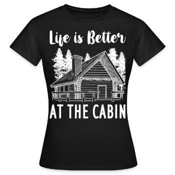 Cabane de montagne refuge chalet cabane en bois - T-shirt Femme - noir - Devant - AI Model Female 172 dark (172cm)