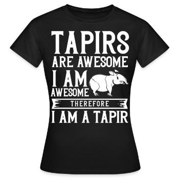 Tapir Pferde Schabrackentapir Malayan Baby Tapirus - Frauen T-Shirt - Schwarz - Vorne - AI Model Female 172 dark (172cm)