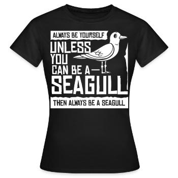 Mouettes Oiseaux de mer Möven Mer - T-shirt Femme - noir - Devant - AI Model Female 172 dark (172cm)
