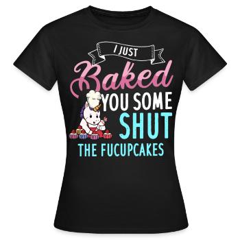 Shut The Fucupcake Licorne cupcake - T-shirt Femme - noir - Devant - AI Model Female 172 dark (172cm)