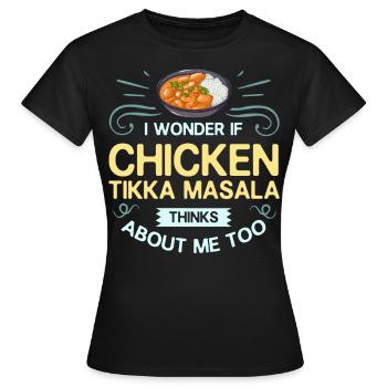 Chicken tikka masala CTM Indian food curry - Women's T-Shirt - black - Front - AI Model Female 172 dark (172cm)