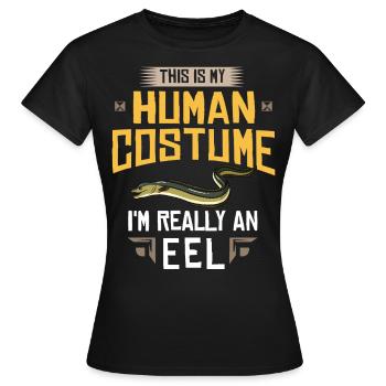 Anguille électrique Poissons Zitteraale Murènes Serpent - T-shirt Femme - noir - Devant - AI Model Female 172 dark (172cm)