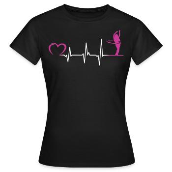 Coeur Hulahoop Hullern Fitness Danse Cadeau - T-shirt Femme - noir - Devant - AI Model Female 172 dark (172cm)
