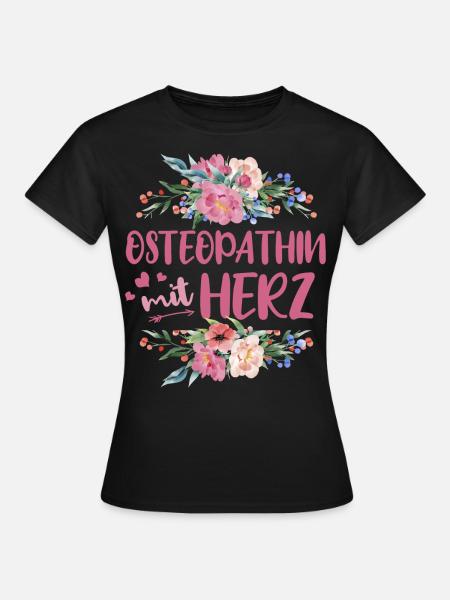 Ostheopathin mit Herz - Frauen T-Shirt - Schwarz