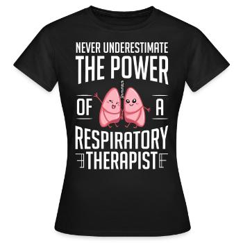 Atemtherapeut Atmung Lungenarzt Pneumologie Lunge - Frauen T-Shirt - Schwarz - Vorne - AI Model Female 172 dark (172cm)