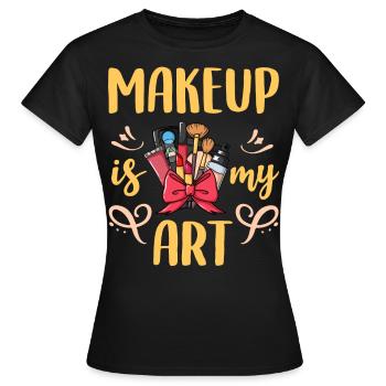 Schminke Kosmetiker Maskenbildner Kosmetik - Frauen T-Shirt - Schwarz - Vorne - AI Model Female 172 dark (172cm)
