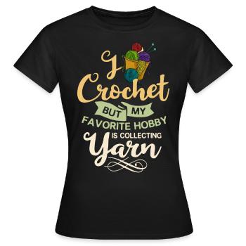 Crochet Knitting Knitting Needles Crochet Needle - Women's T-Shirt - black - Front - AI Model Female 172 dark (172cm)