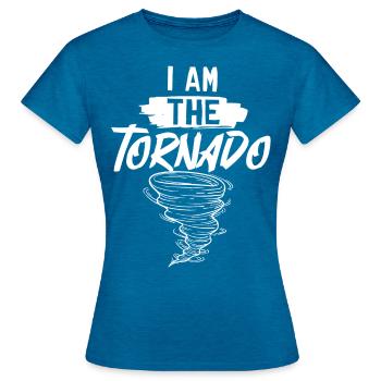Tornado Wirbelsturm Meteorologe Hurrikan - Frauen T-Shirt - Antikblaues Saphir meliert - Vorne - AI Model Female 172 dark (172cm)
