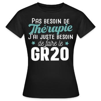 GR20 Corse Randonnée Sport Marathon Cadeau T-shirt - T-shirt Femme - noir - Devant - AI Model Female 172 dark (172cm)