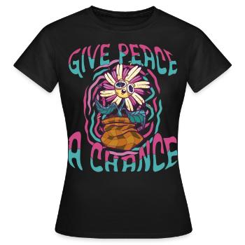 Trippy Flower - Frauen T-Shirt - Schwarz - Vorne - AI Model Female 172 dark (172cm)
