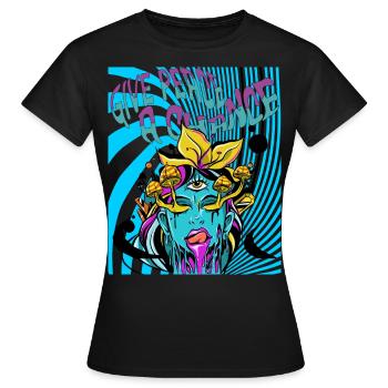 Trippy Femme GOA - T-shirt Femme - noir - Devant - AI Model Female 172 dark (172cm)