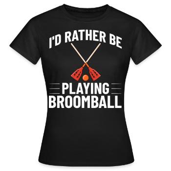 Broomball Stock Jeu de joueur de balle Jeu de joueur - T-shirt Femme - noir - Devant - AI Model Female 172 dark (172cm)