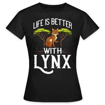 Luchse Tier Rotluchs Kanada Lynx Eurasischer Luchs - Frauen T-Shirt - Schwarz - Vorne - AI Model Female 172 dark (172cm)