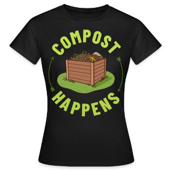 Kompostierung Kompost Wurm Abfall - Frauen T-Shirt - Schwarz - Vorne - AI Model Female 172 dark (172cm)